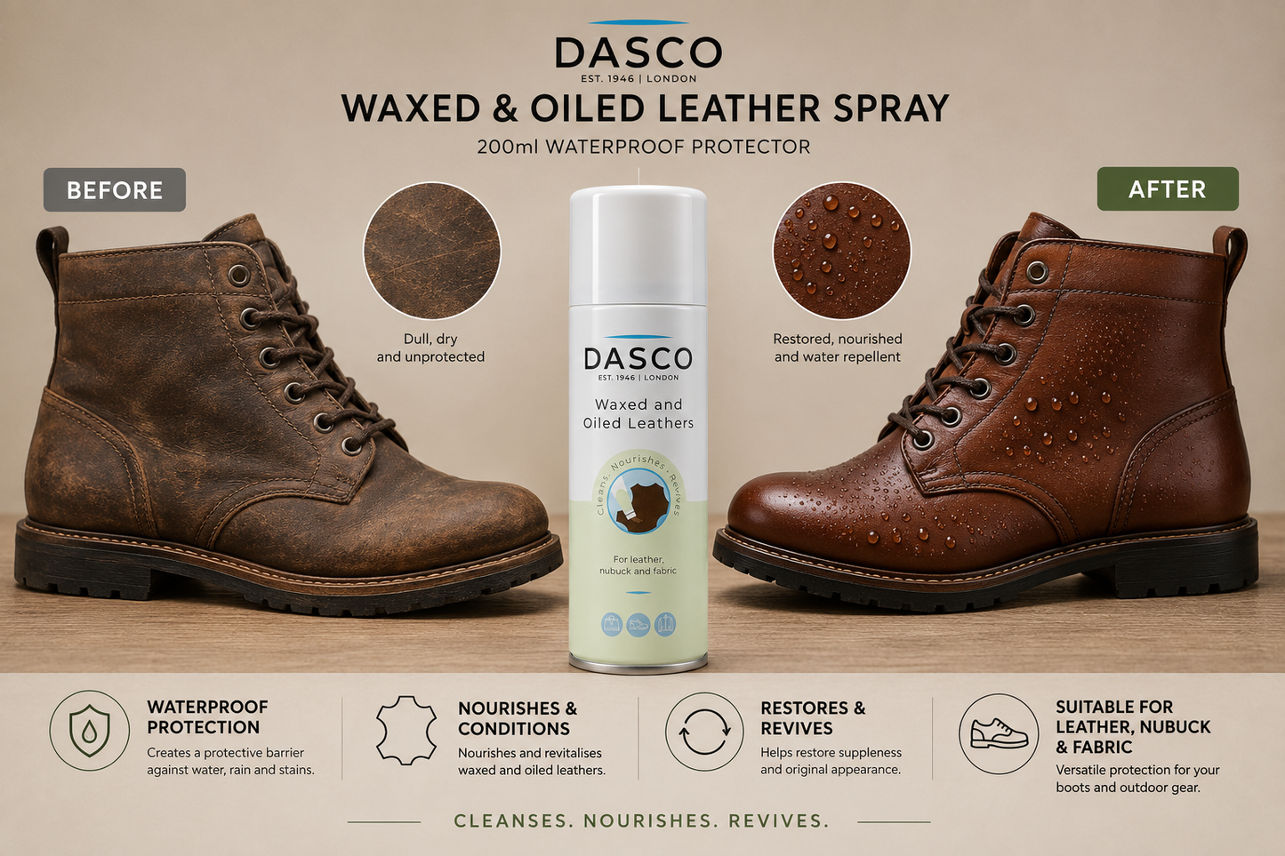 Dasco Waxed & Oiled Leather Spray 200ml