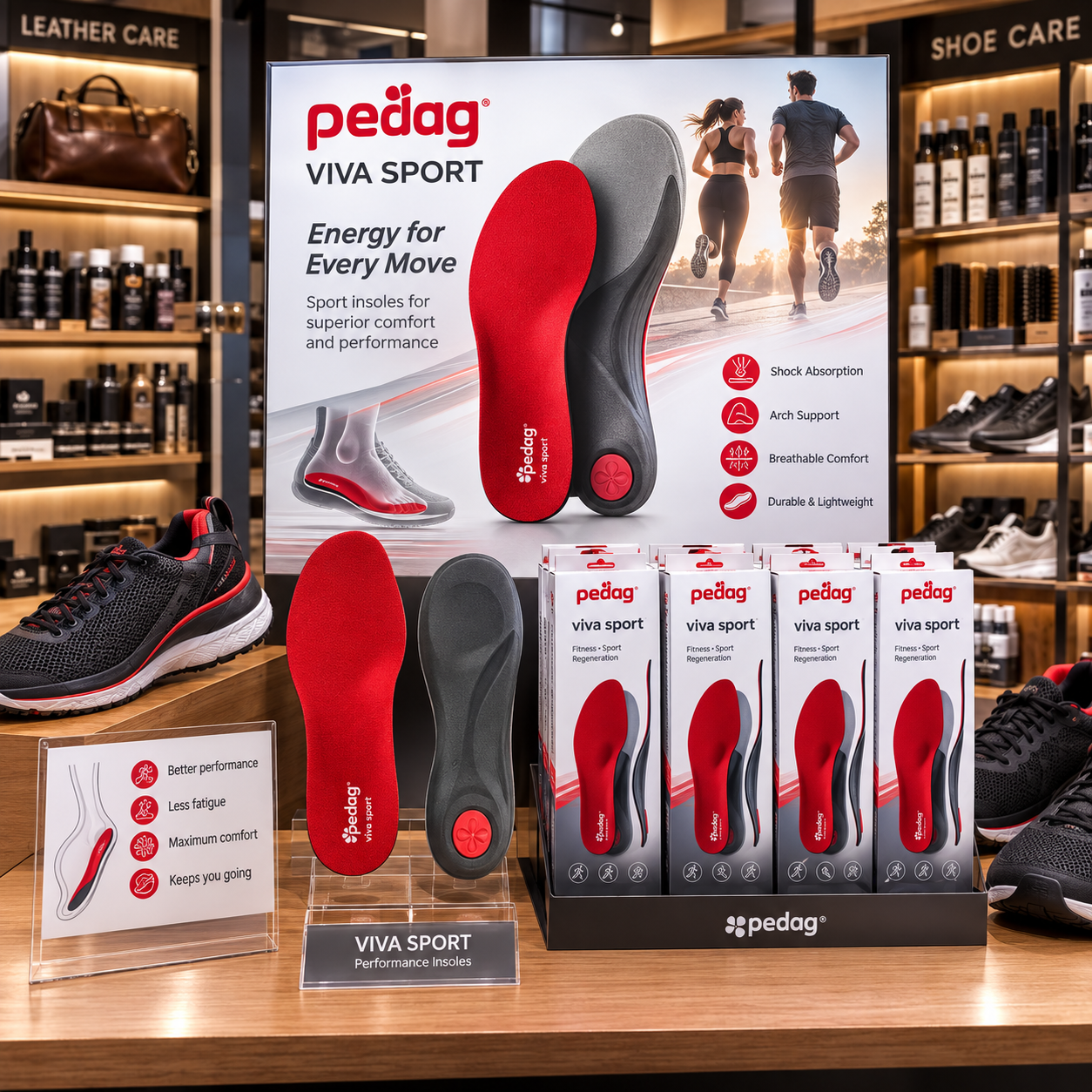 Pedag Viva Sport Fitness Foot Support Insole 181 Red