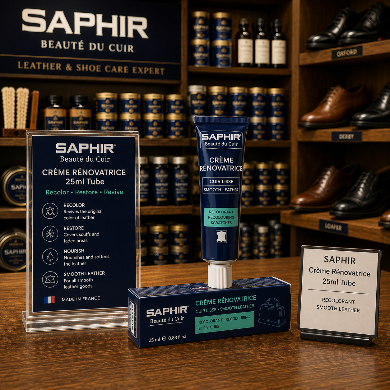 Saphir Creme Renovatrice 25ml Tube for Leather Care and Restoration