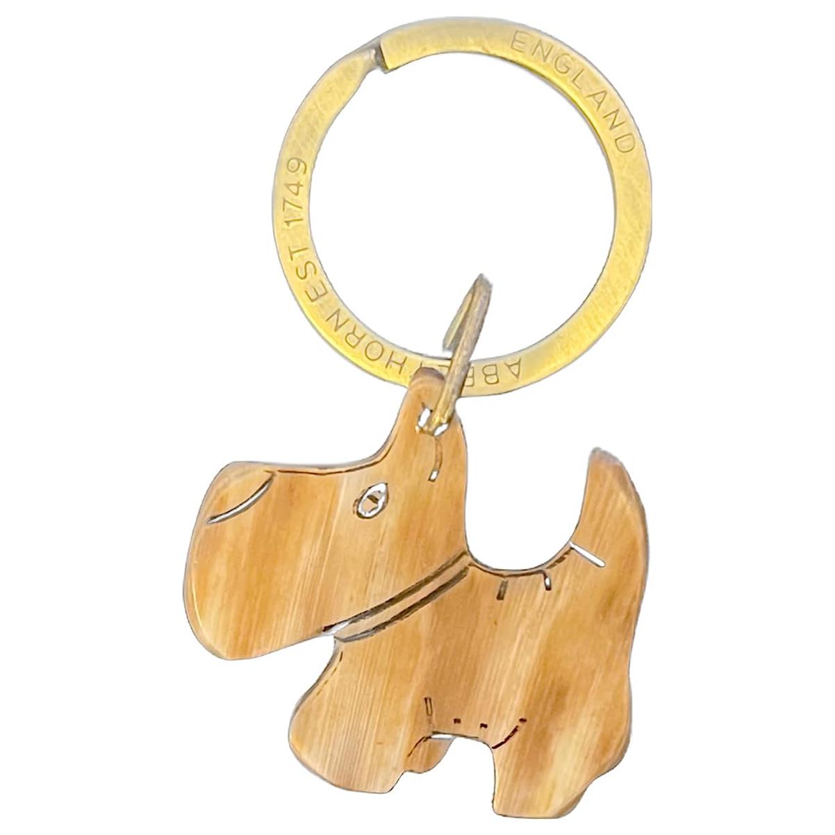 Abbeyhorn Scottie Dog Real Horn Keyring