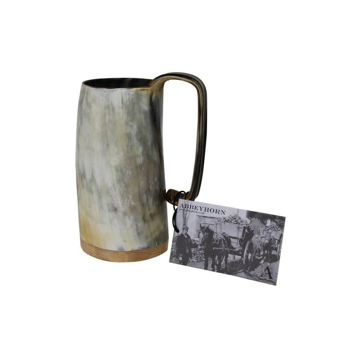 Abbeyhorn Handcrafted Medium Ox Horn Tankard Soldier Mug Cup