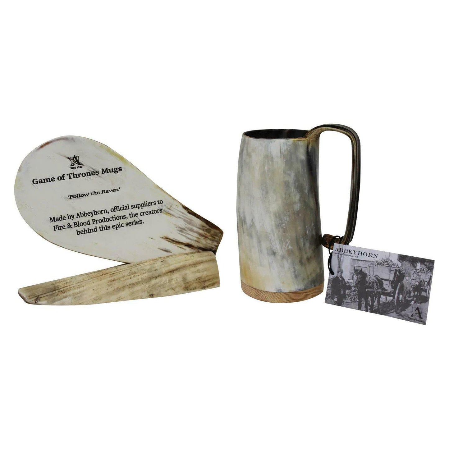 Abbeyhorn Handcrafted Medium Ox Horn Tankard Soldier Mug Cup