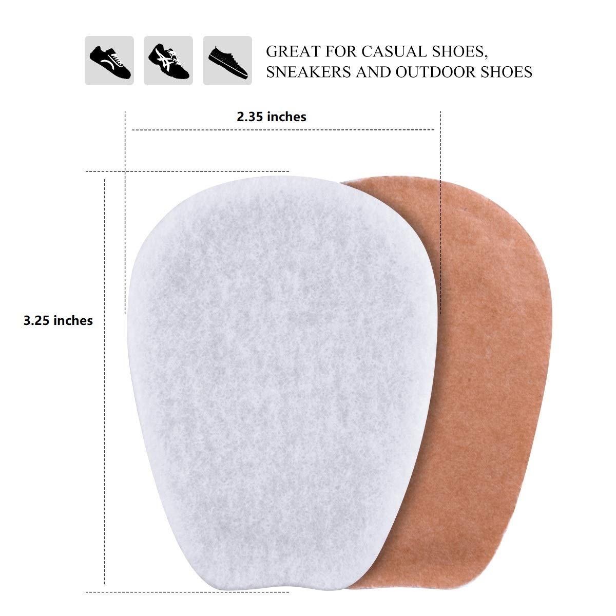 7 Pairs of Self-Adhesive Felt Tongue Cushion Pads