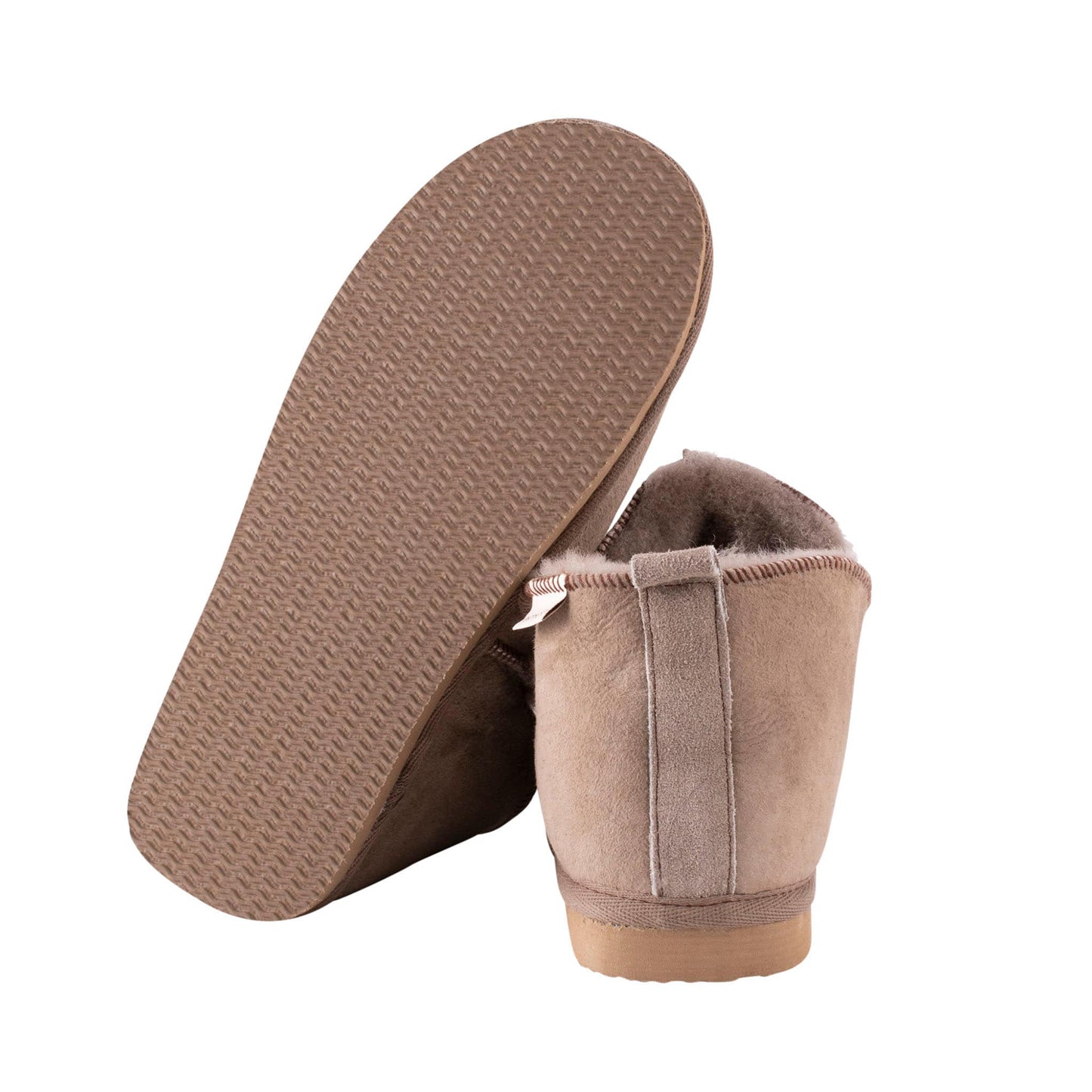 Shepherd of Sweden Annie Sheepskin Slippers Fluffy Stone