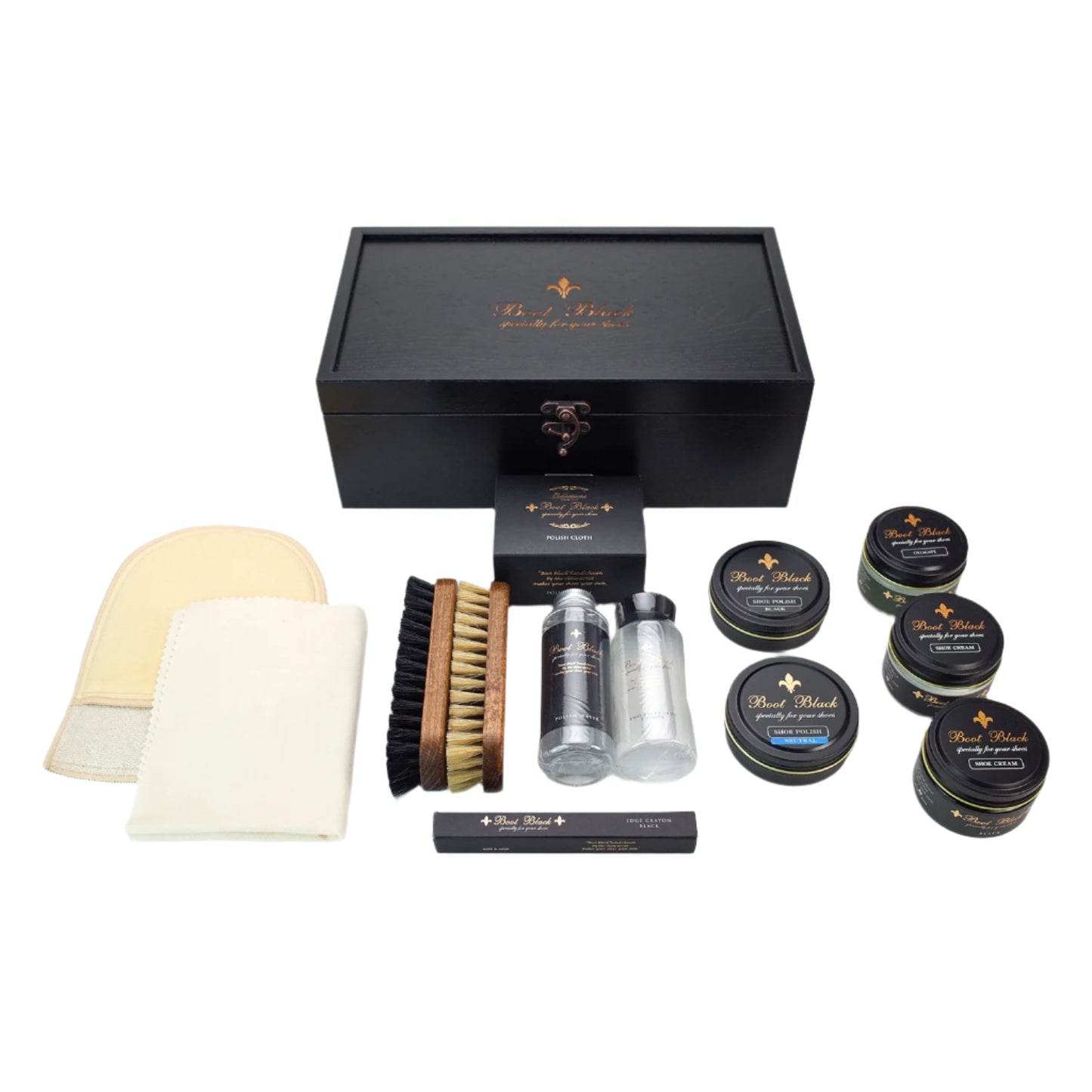 Boot Black Black Velvet Set