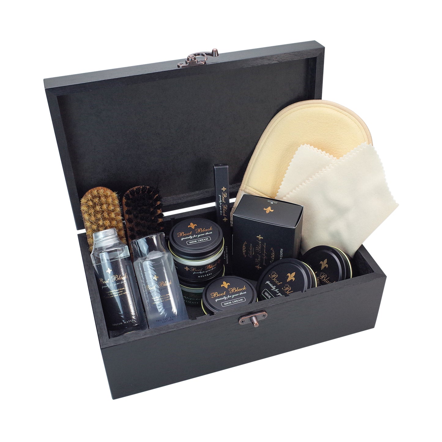 Boot Black Black Velvet Set