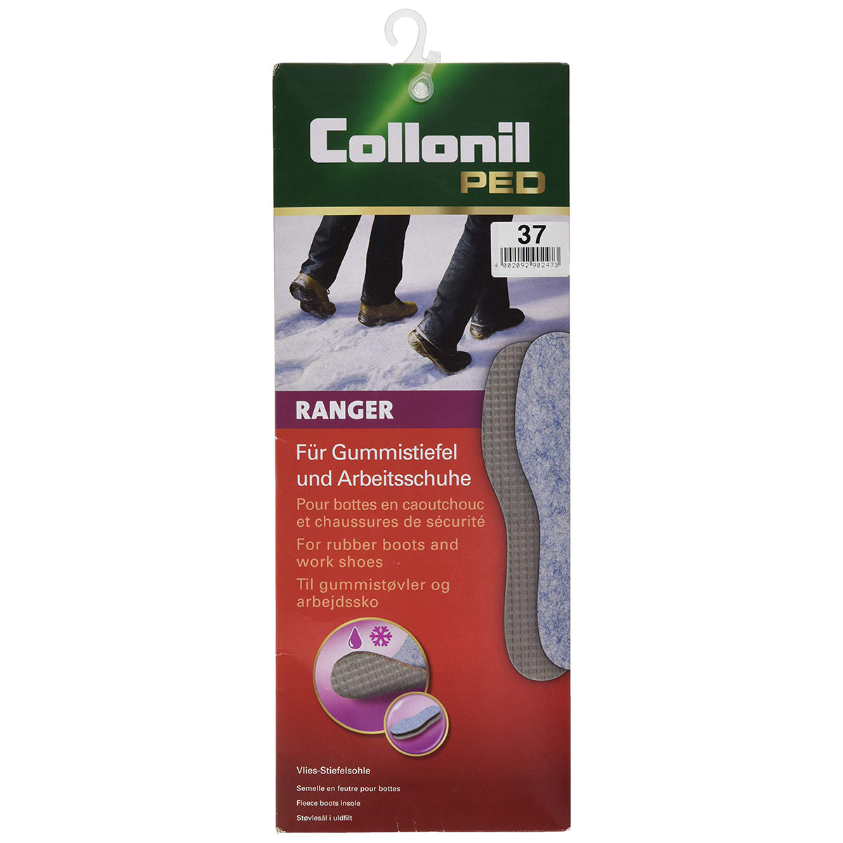 Collonil Ranger Felt Insole - Extra Wide Fit for Boots, Anti-Slip Grip