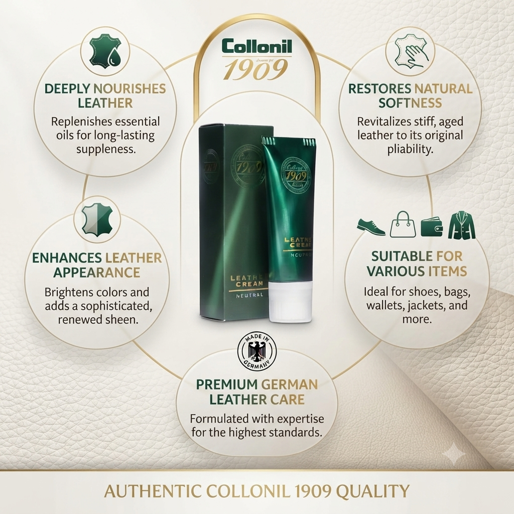 Collonil 1909 nourishing leather cream 75ml for conditioning and protecting leather ideal for
