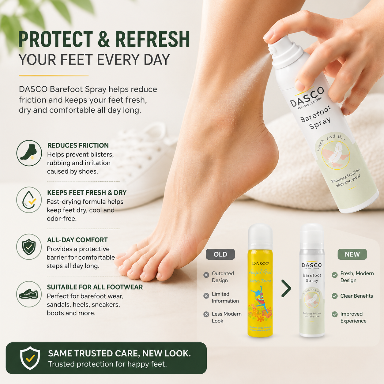 Dasco Barefoot Shoe Spray 75ml Satin Touch