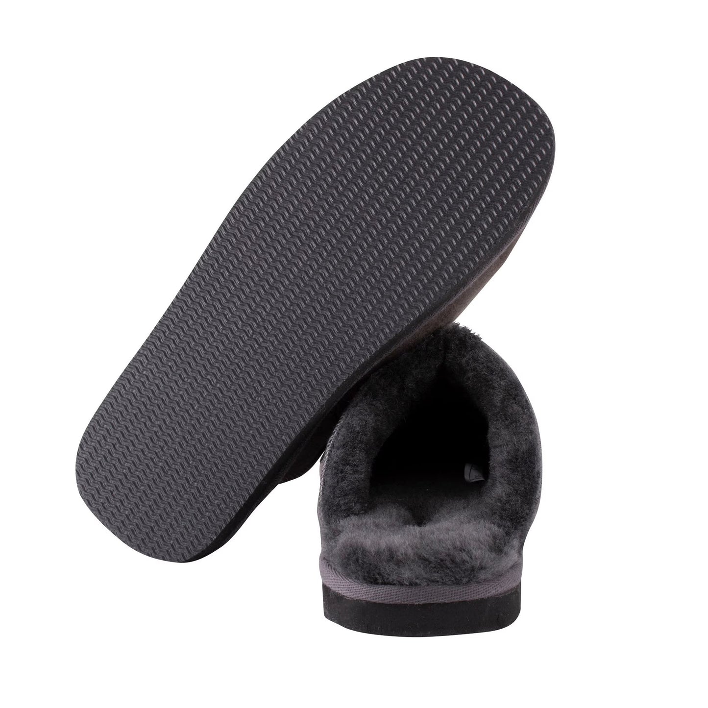 Shepherd of Sweden Hugo Sheepskin Slippers Asphalt