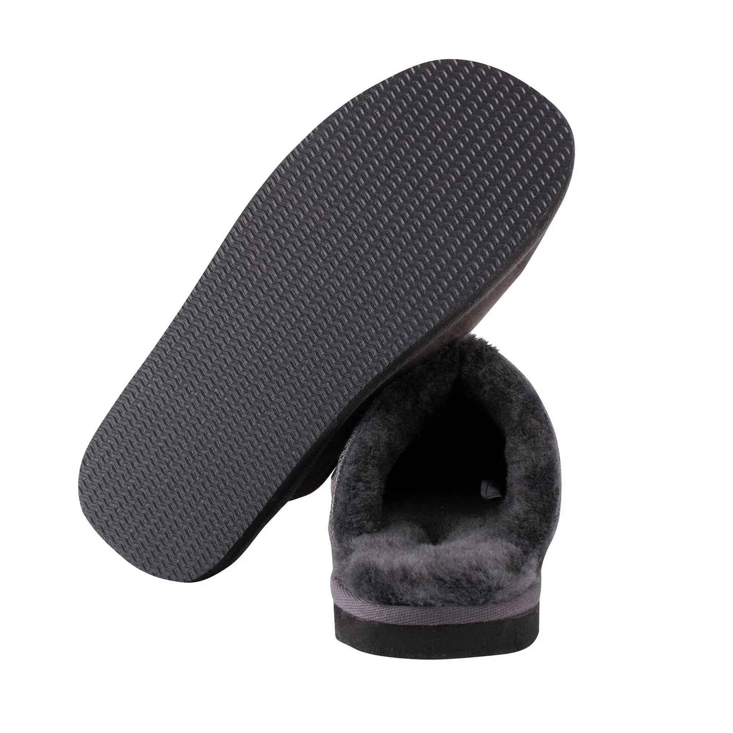 Shepherd of Sweden Hugo Sheepskin Slippers Asphalt