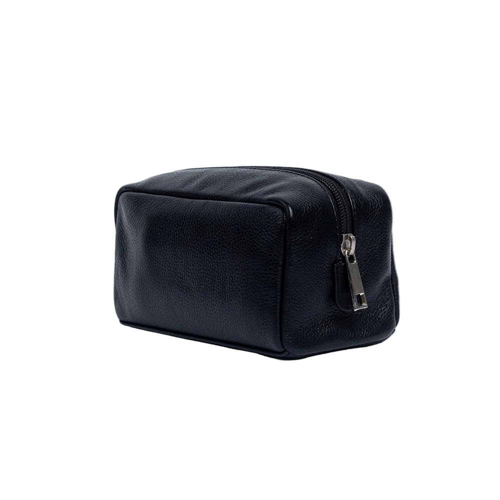 Luxury Leather Toiletry Bag Black