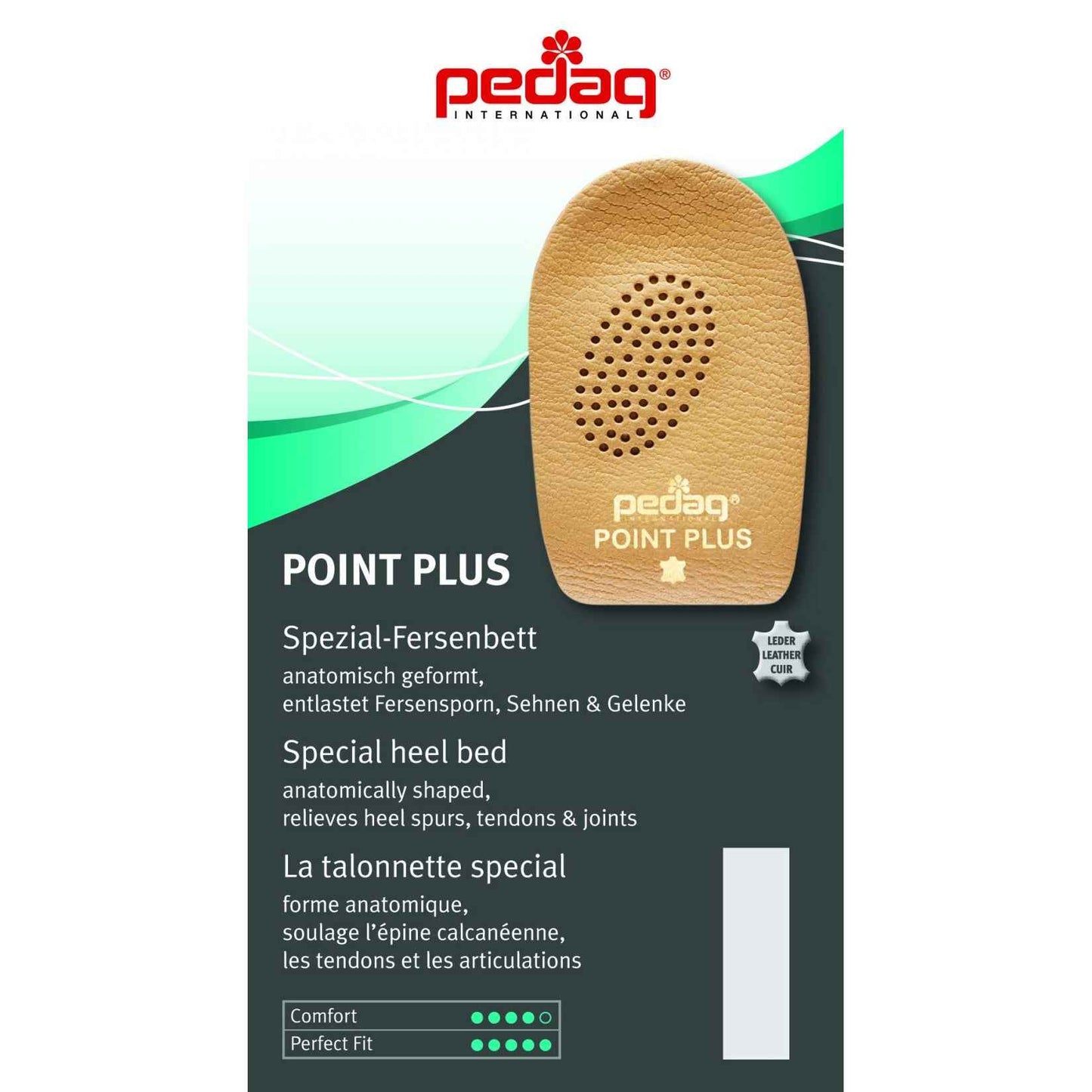 Pedag Point Plus Heel Spur Pad Premium Leather Orthotic Support