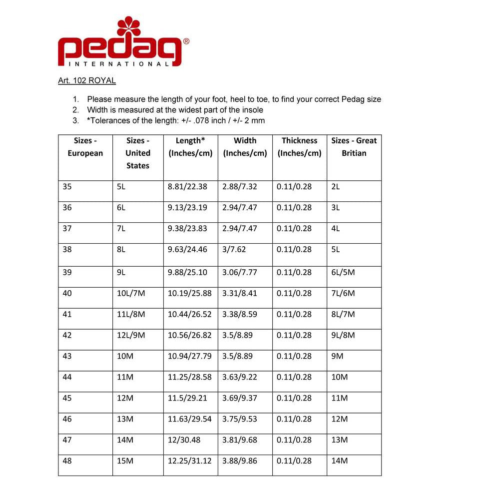 Pedag Royal Leather Insoles - Cushioned and Breathable