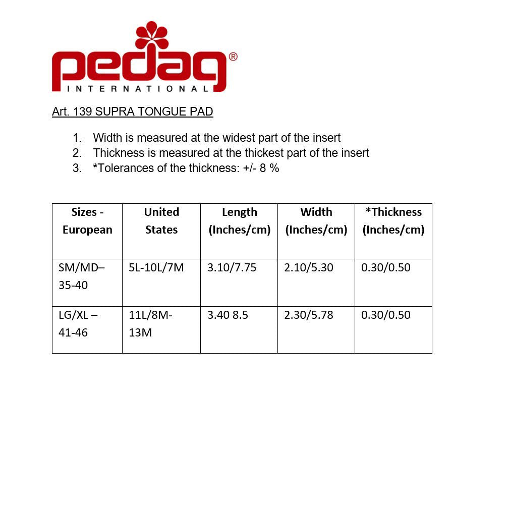 Pedag Supra Tongue Pad Instep Cushion for shoes