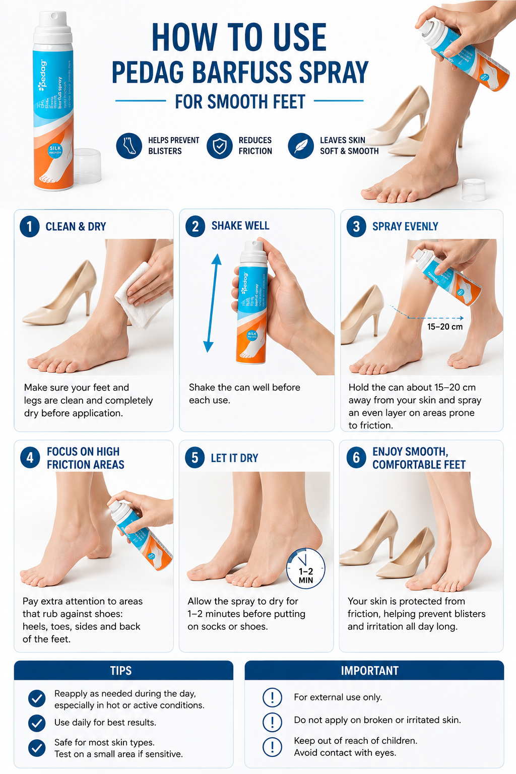 Pedag Barefoot Spray for Comfortable and Fresh Feet