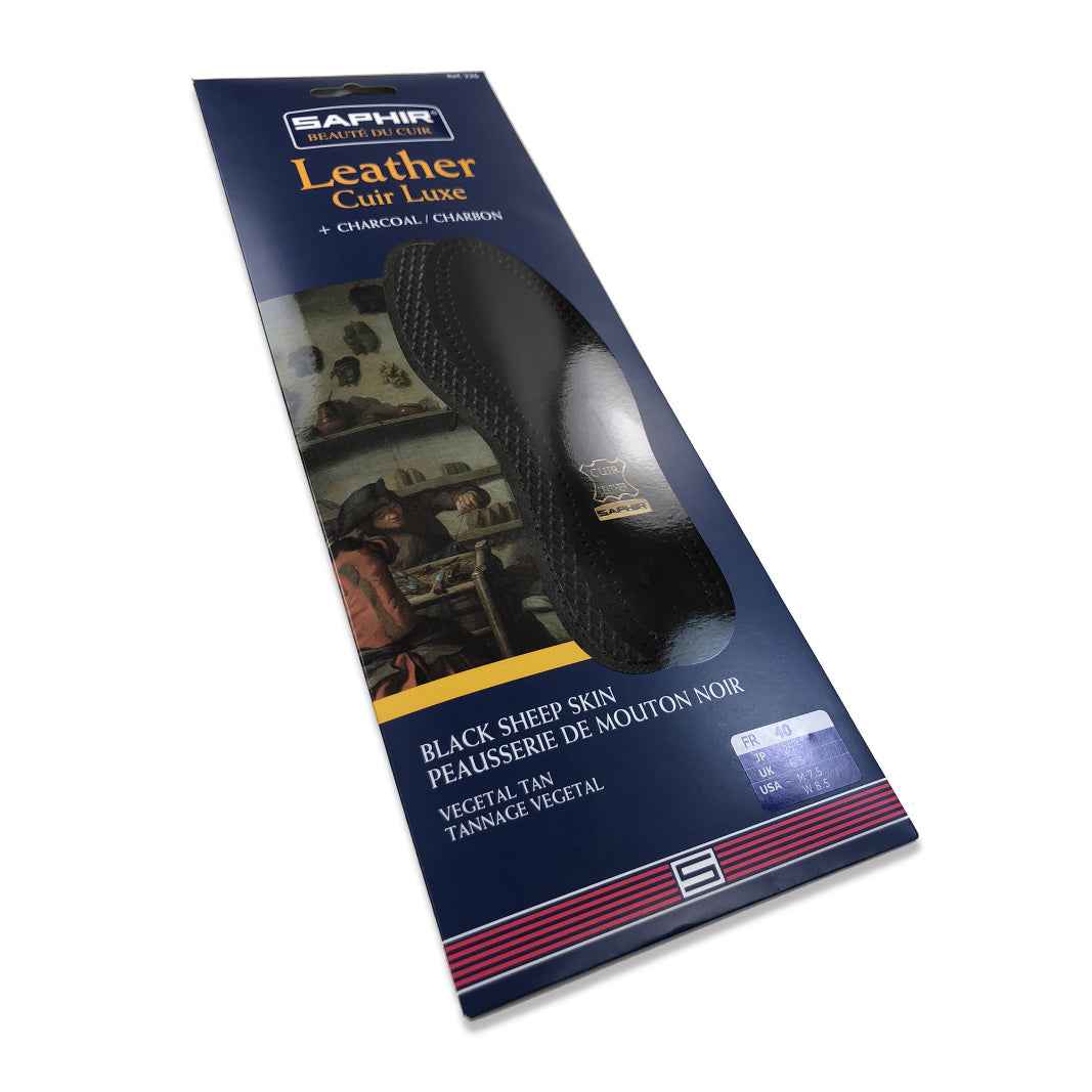 Saphir Leather Cuir Luxe Black & Charcoal Insoles