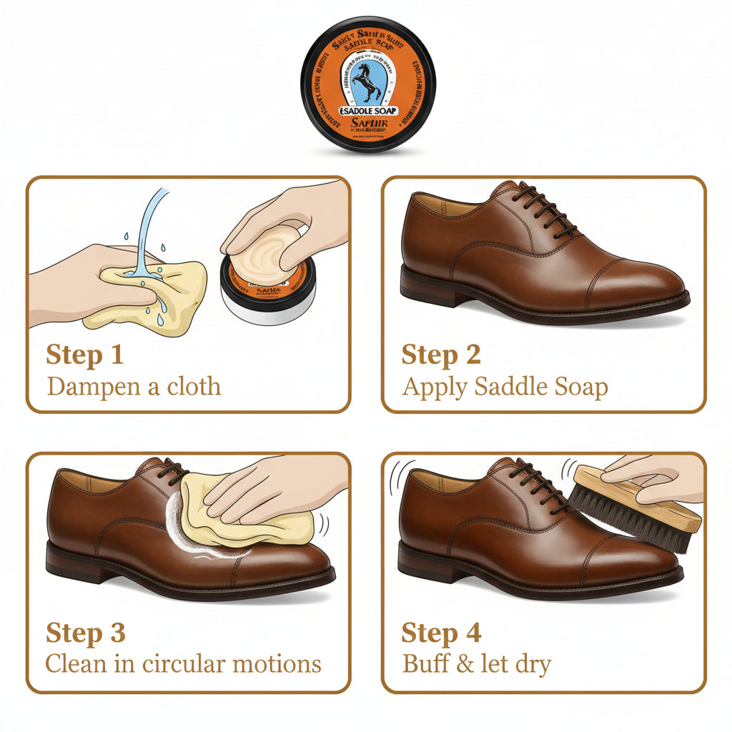 Saphir Saddle Soap for Luxurious Leather Care and Protection