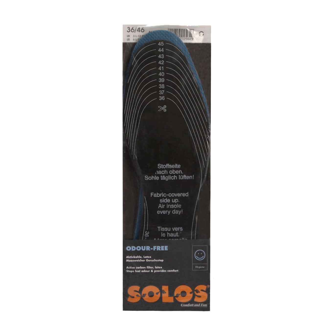 Solos Odour Free Shoe Boot Insole