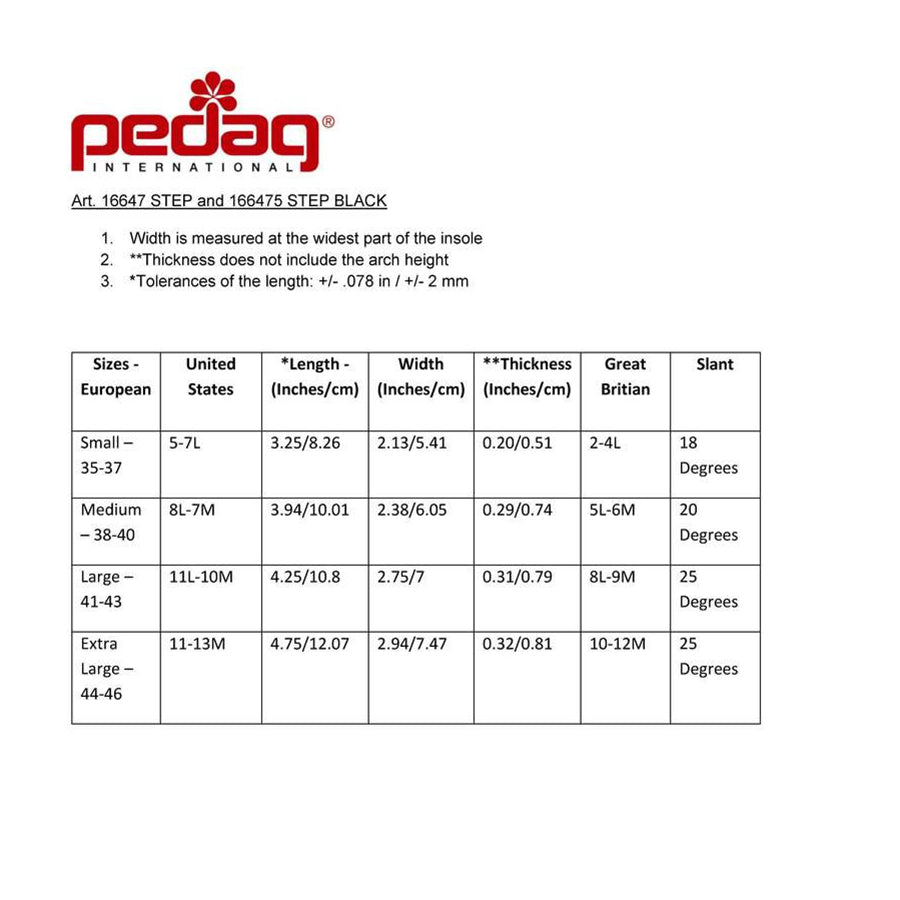 Pedag Step Leather Arch Support for shoes/boots