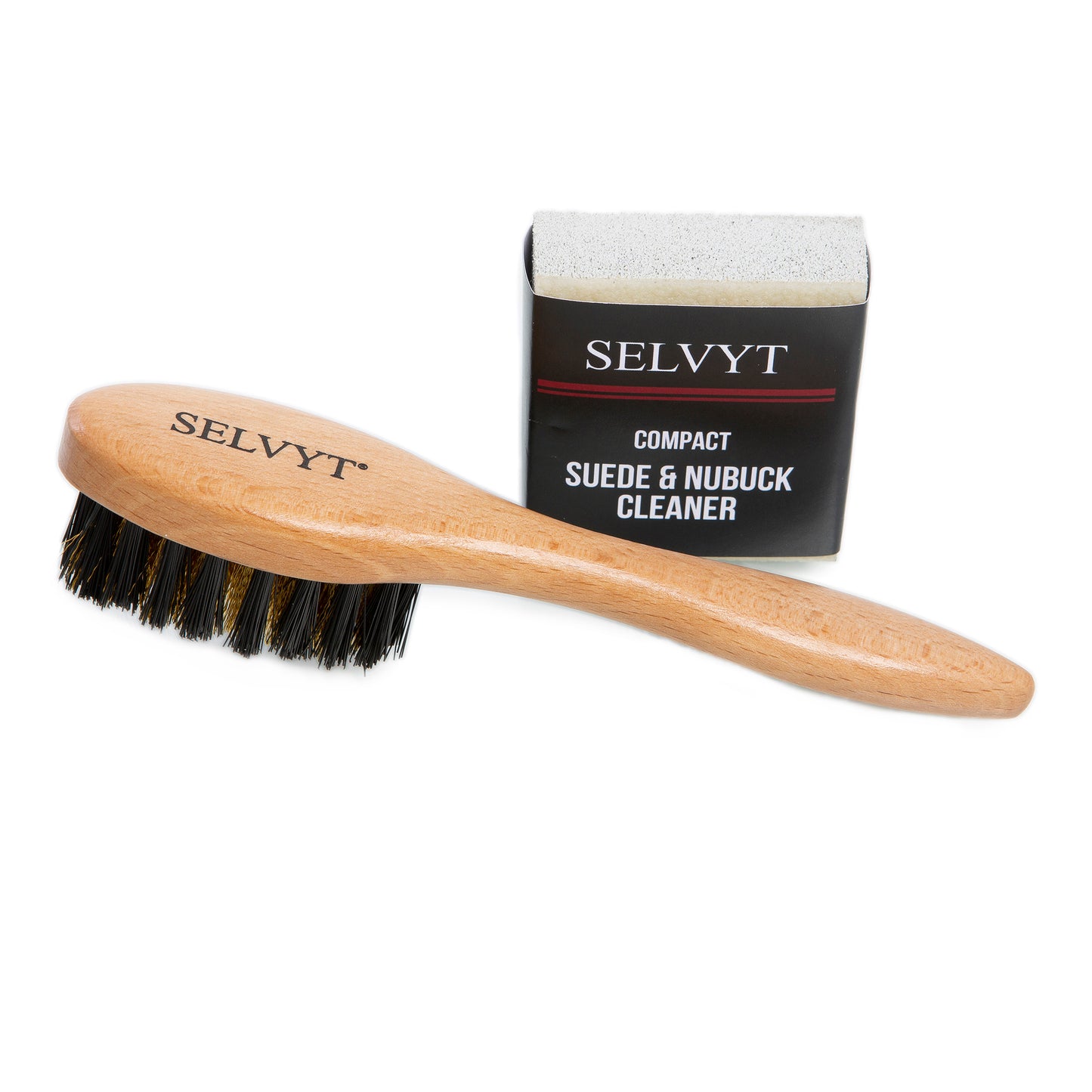 Selvyt Compact Suede & Nubuck Cleaner and Oval Suede Brush