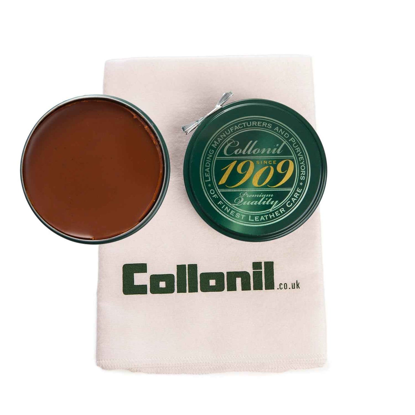 Collonil 1909 Wax Polish 75ml + Lint-Free Cloth Premium Leather Care