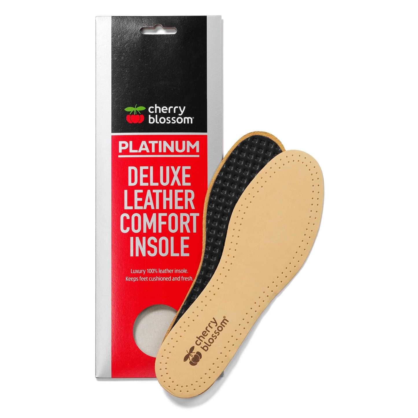 Cherry Blossom Deluxe Leather Comfort Insoles for Ultimate Foot Support
