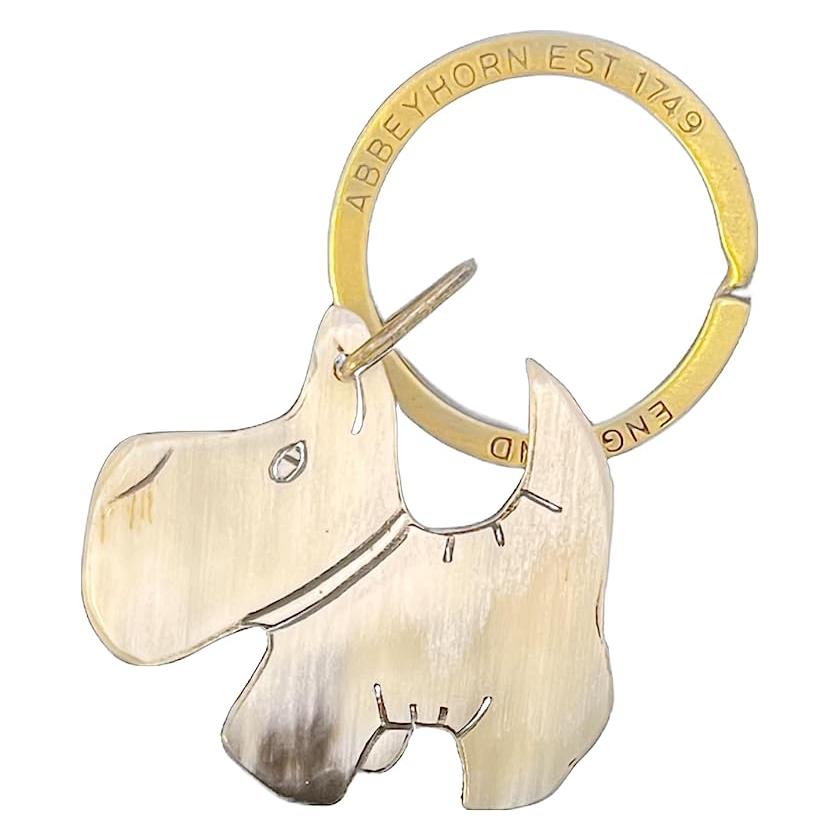 Abbeyhorn Scottie Dog Real Horn Keyring