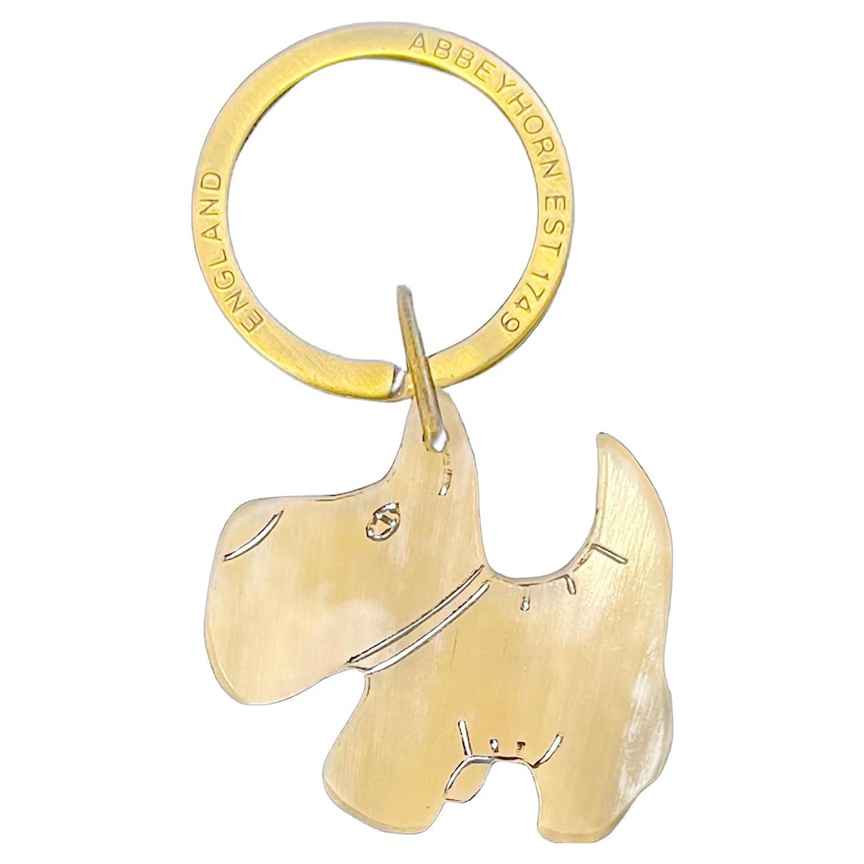 Abbeyhorn Scottie Dog Real Horn Keyring