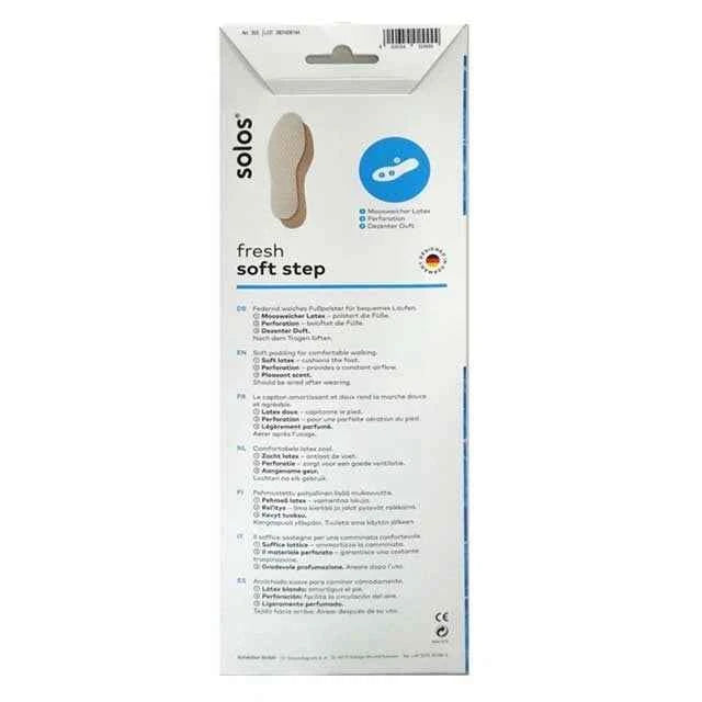 Solos Fresh Soft Step Insoles - Full Length, Soft Latex Foam, Fresh Perfume