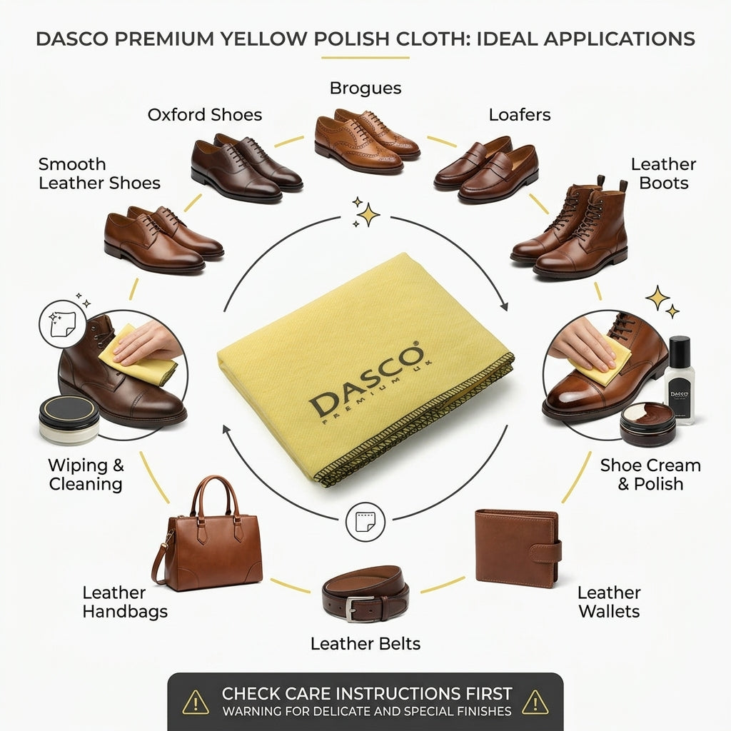 Dasco Large Polish Cloth Yellow 38cm x 40cm - High-Quality Cotton