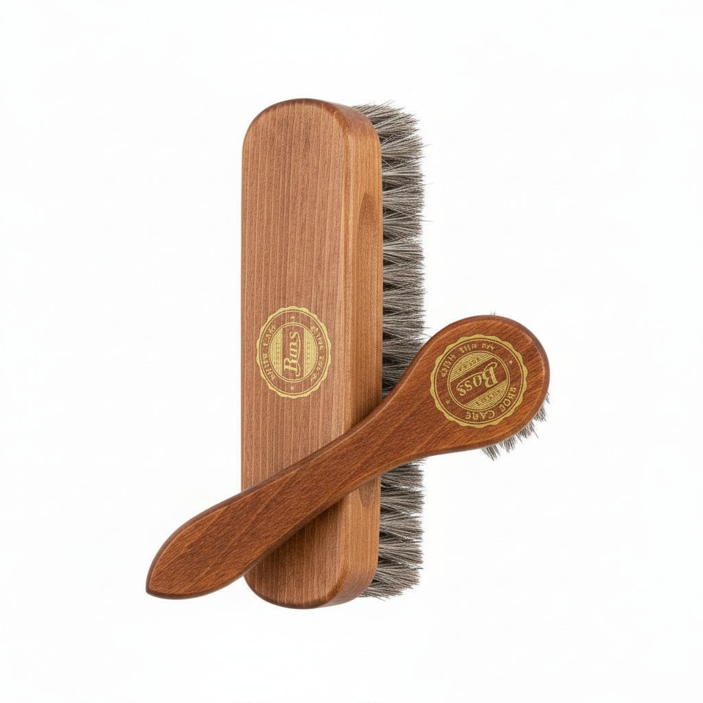 G.H. Bass Beechwood Horsehair Buffing & Applicator Brush Set