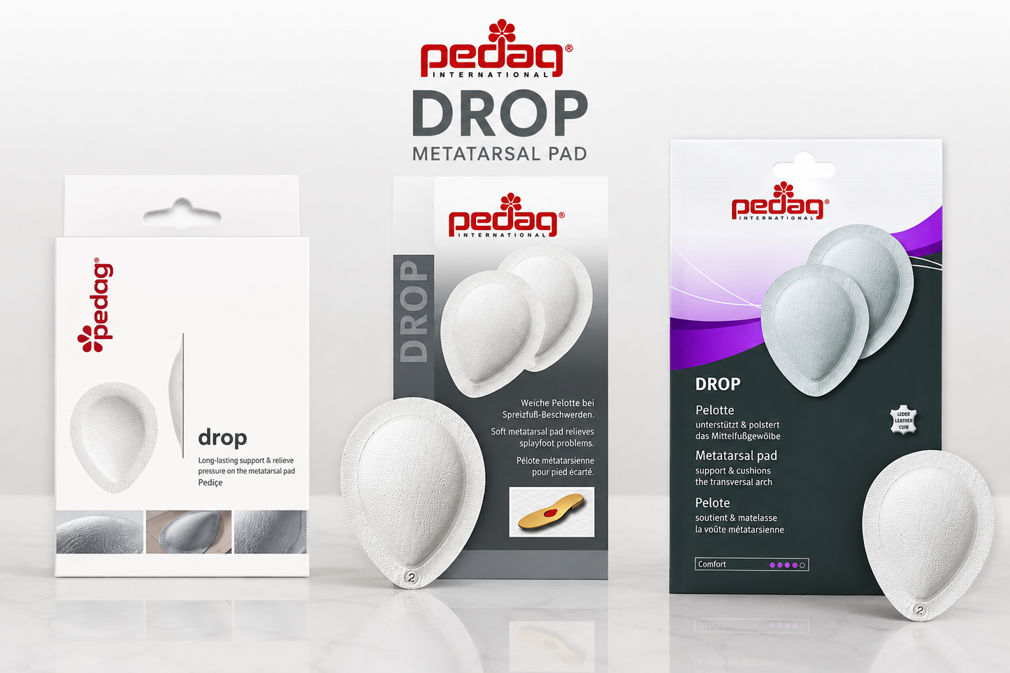 Metatarsal Pad Pedag Drop - Leather Support for Splayfoot in Shoes and Boots