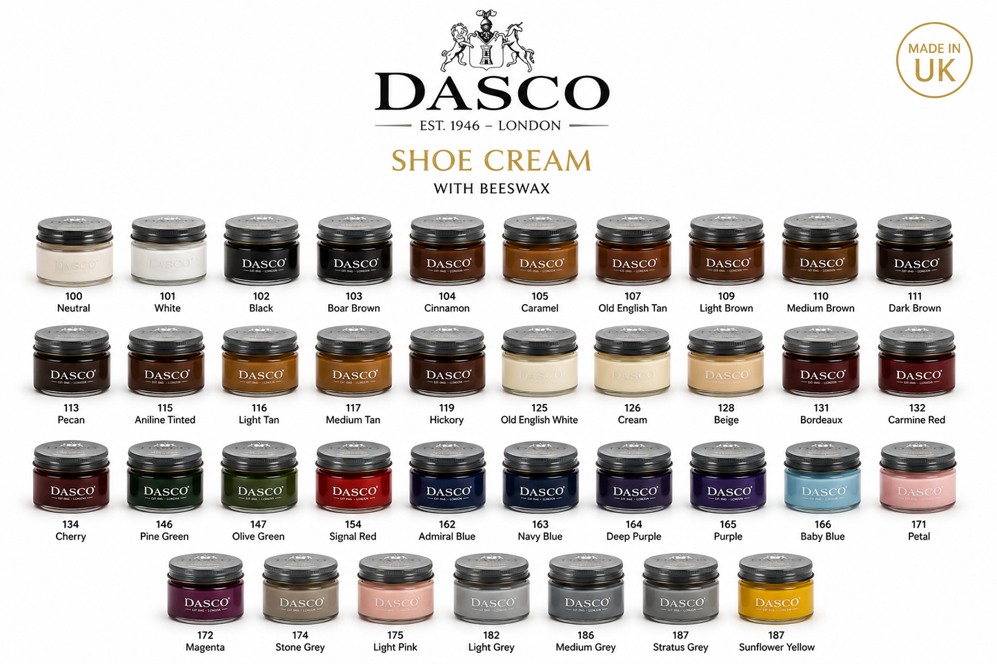 Dasco Shoe Cream with Beeswax 50ml