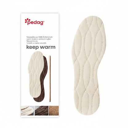 Pedag Keep Warm Wool Cork Insole - 100% Wool & Natural Comfort