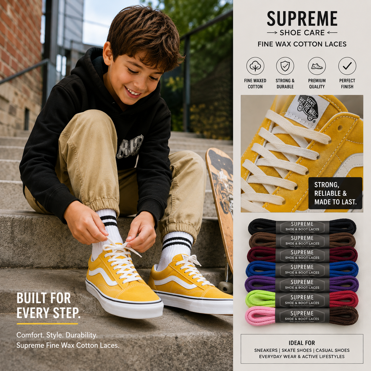 Supreme Shoe Care Fine Wax Cotton Laces