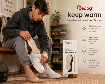 Pedag Keep Warm Wool Cork Insole - 100% Wool & Natural Comfort