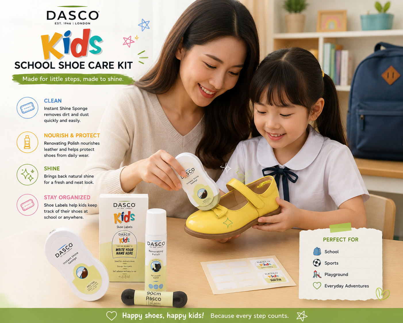 Dasco Kids School Shoe Care Kit