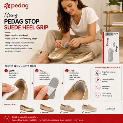 Pedag Stop Suede Heel Grip Pads Prevent Heel Slips