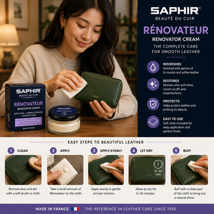 Saphir Renovator Cream Beaute du Cuir Renovator Cream+Cloth