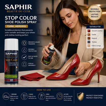 Saphir Shoe Polish Spray Beaute du Cuir Stop Color 150ml