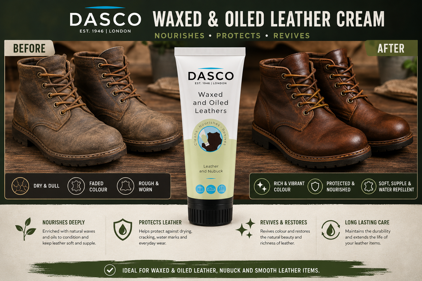 Dasco Waxed & Oiled Leather Cream 75ml