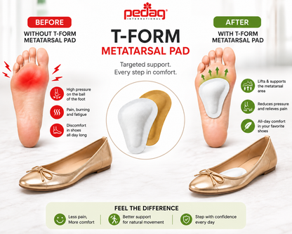 Pedag T-Form Metatarsal Pad Supports Cushions for Arch Relief