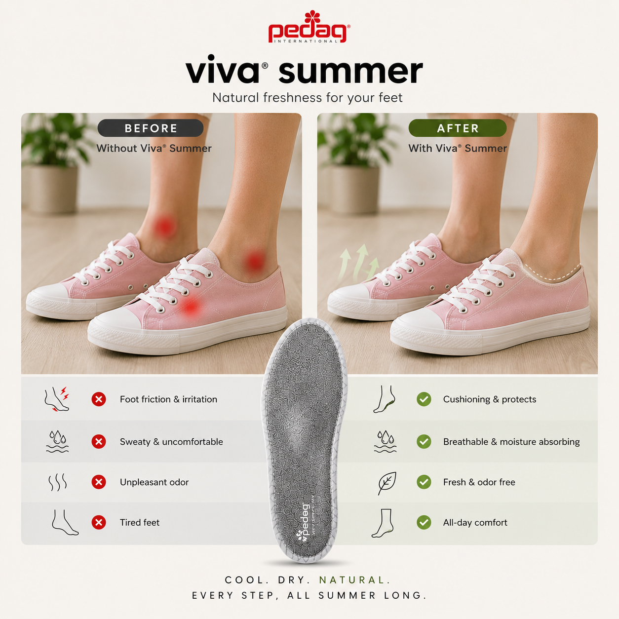 Pedag Summer Insoles for Ultimate Comfort and Breathability