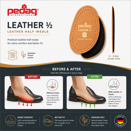 Pedag Leather Half Insoles Forefoot Cushioning Pad