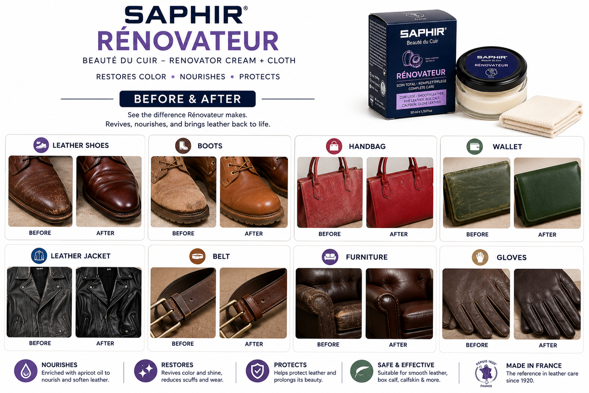 Saphir Renovator Cream Beaute du Cuir Renovator Cream+Cloth