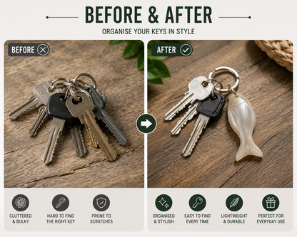 Abbeyhorn Oxhorn Fish Keyring - Handcrafted Unique Gift for Nature Lovers