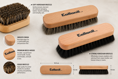 Collonil Horse Hair Brush Premium Beechwood Shoe Shine Brush
