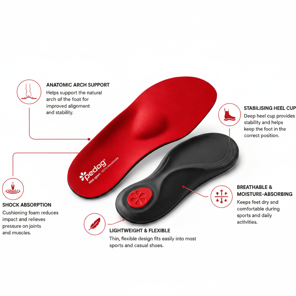 Pedag Viva Sport Fitness Foot Support Insole 181 Red