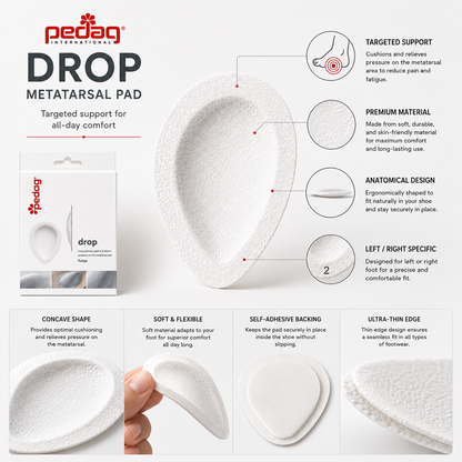 Metatarsal Pad Pedag Drop - Leather Support for Splayfoot in Shoes and Boots